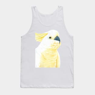 watercolor yellow-crested cockatoo portrait painting parrot Tank Top